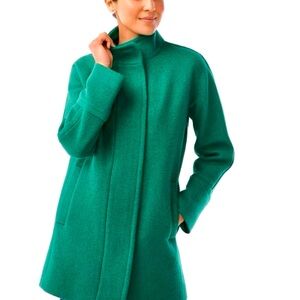 J. Crew Women’s Alpine Green Wool New City Cocoon Full Zip Coat #AB946 Size 00P